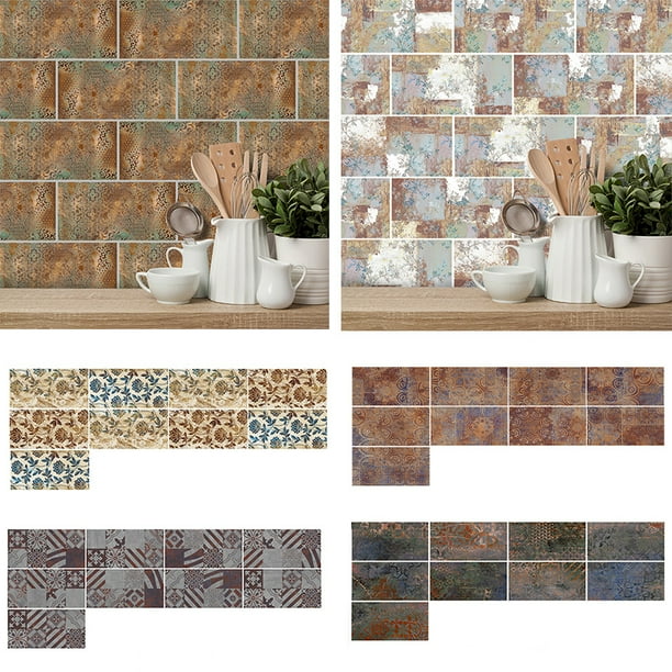 6/9pcs Waterproof Kitchen Home Decor Bathroom DIY PVC Mosaic Tile Wall Sticker 6/9pcs Waterproof Kitchen Home Decor Bathroom DIY PVC Mosaic Tile Wall Sticker